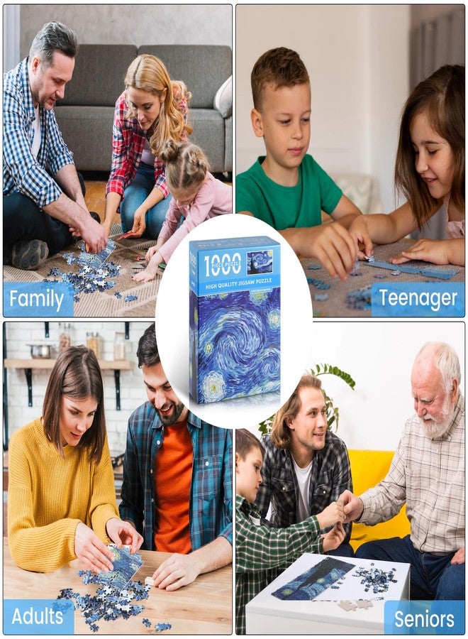 YOGEON Starry Night Puzzle 1000 Pieces Van Gogh Mini Puzzle for Adults Artwork Jigsaw Puzzle Family Game (Starry Night) - Image 4